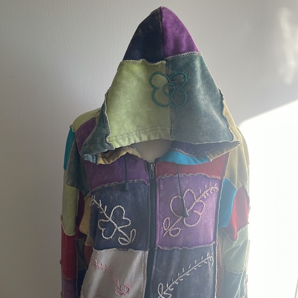 Rising International Large Cozy Hippie Long Zip Up Fall Coat - Picture 2 of 6